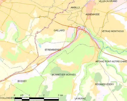 Detailkaart van de gemeente