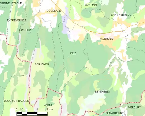 Detailkaart van de gemeente