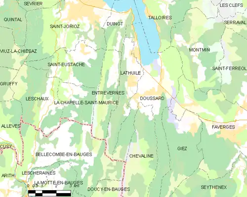 Detailkaart van de gemeente