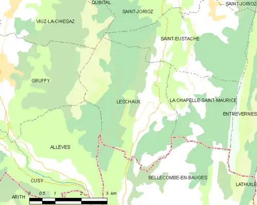 Detailkaart van de gemeente