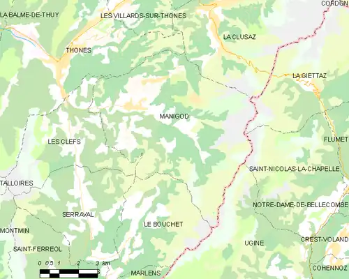 Detailkaart van de gemeente