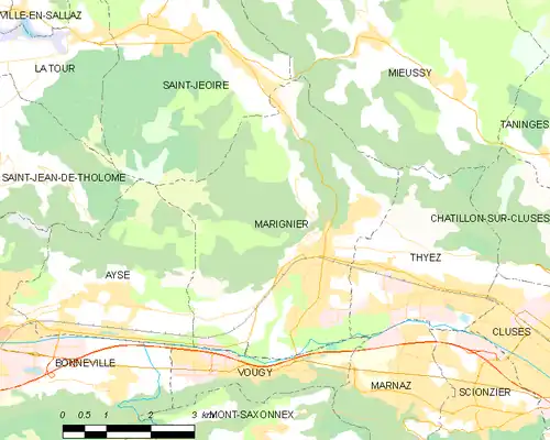 Detailkaart van de gemeente