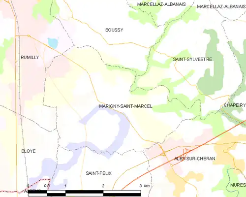 Detailkaart van de gemeente