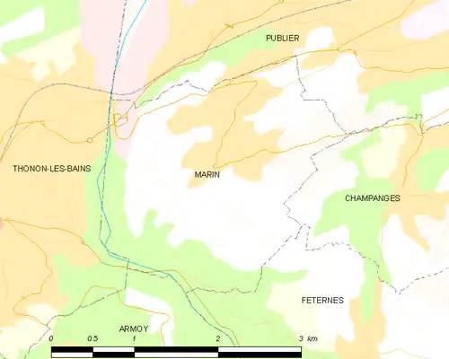 Detailkaart van de gemeente