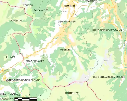 Detailkaart van de gemeente