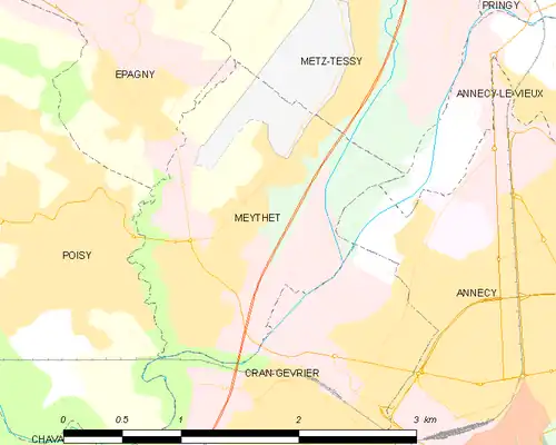 Detailkaart van de gemeente