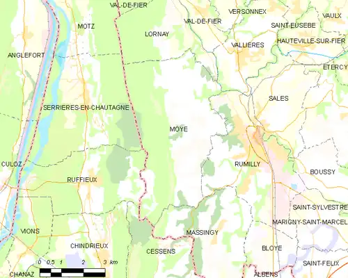 Detailkaart van de gemeente