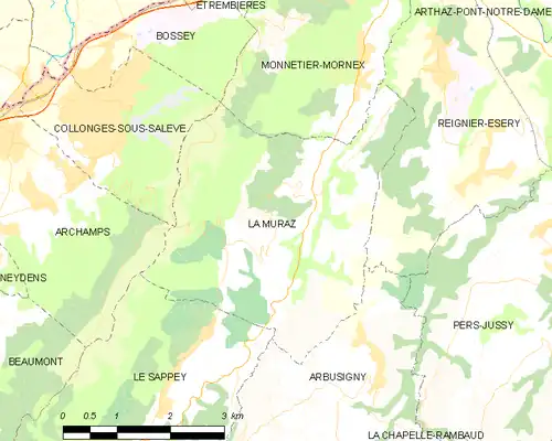 Detailkaart van de gemeente