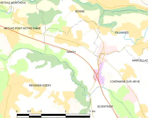 Detailkaart van de gemeente