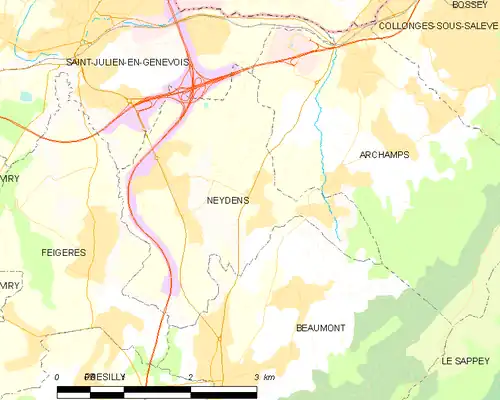 Detailkaart van de gemeente