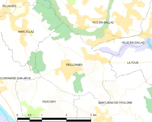 Detailkaart van de gemeente