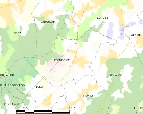 Detailkaart van de gemeente