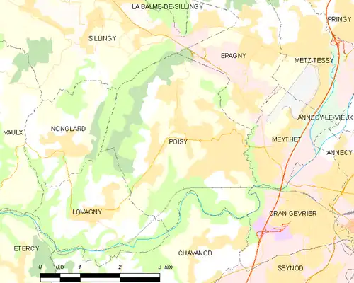 Detailkaart van de gemeente