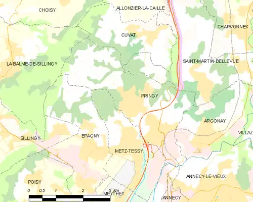 Detailkaart van de gemeente