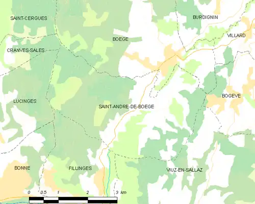 Detailkaart van de gemeente