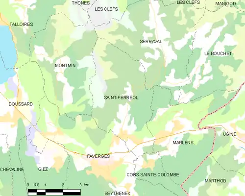 Detailkaart van de gemeente