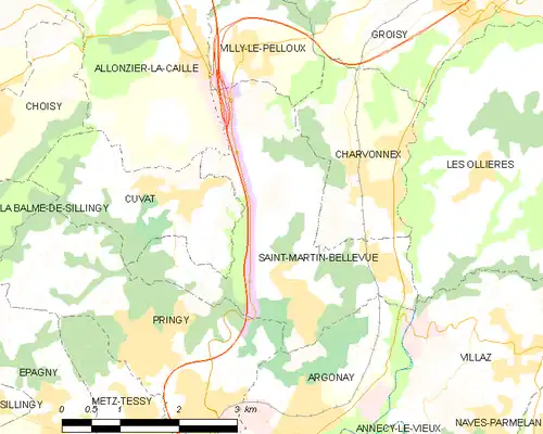 Detailkaart van de gemeente