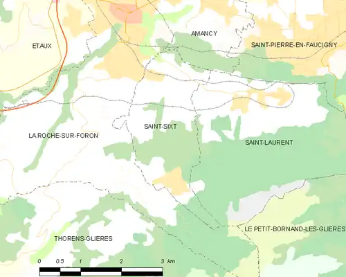Detailkaart van de gemeente