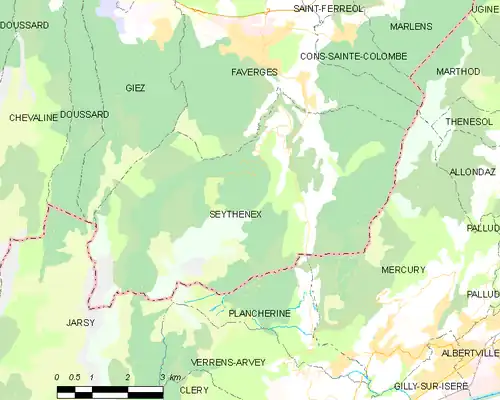 Detailkaart van de gemeente