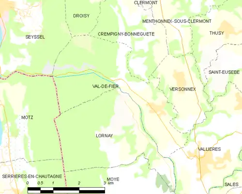 Detailkaart van de gemeente