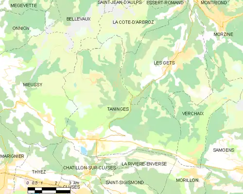 Detailkaart van de gemeente