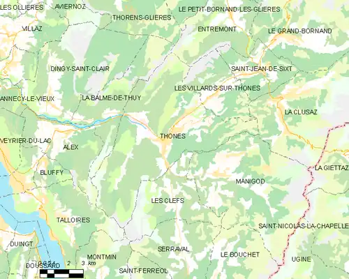 Detailkaart van de gemeente