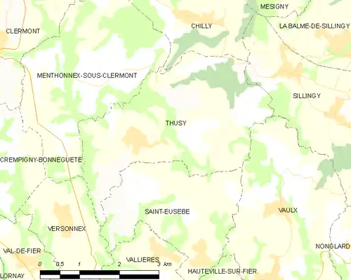 Detailkaart van de gemeente