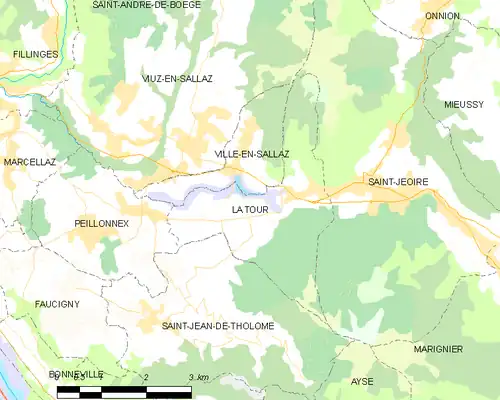 Detailkaart van de gemeente