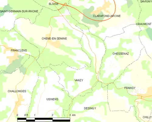 Detailkaart van de gemeente