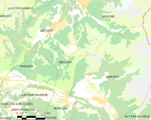 Detailkaart van de gemeente