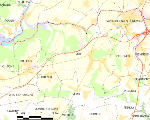 Detailkaart van de gemeente