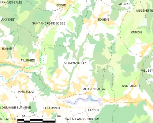 Detailkaart van de gemeente