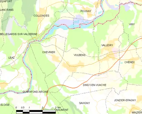 Detailkaart van de gemeente