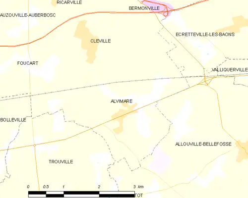 Detailkaart van de gemeente
