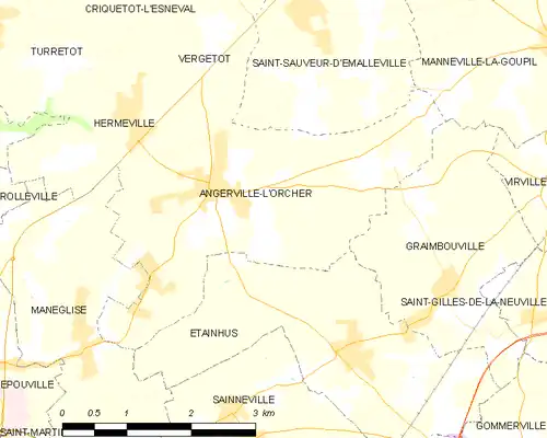 Detailkaart van de gemeente