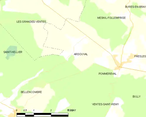 Detailkaart van de gemeente