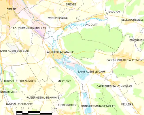 Detailkaart van de gemeente