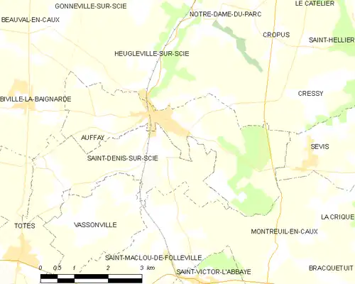 Detailkaart van de gemeente