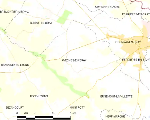 Detailkaart van de gemeente