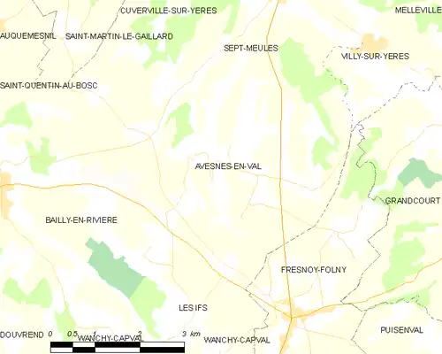 Detailkaart van de gemeente