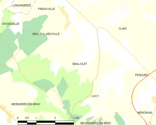 Detailkaart van de gemeente