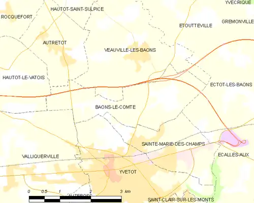 Detailkaart van de gemeente