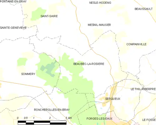 Detailkaart van de gemeente