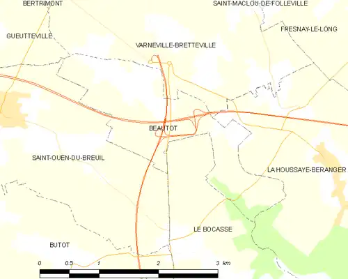 Detailkaart van de gemeente