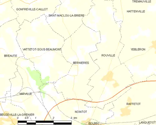 Detailkaart van de gemeente