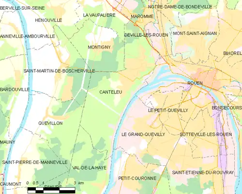 Detailkaart van de gemeente