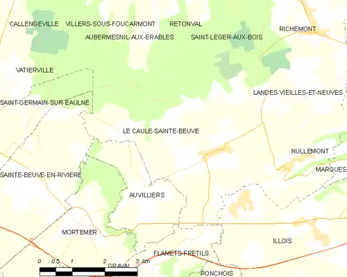 Detailkaart van de gemeente