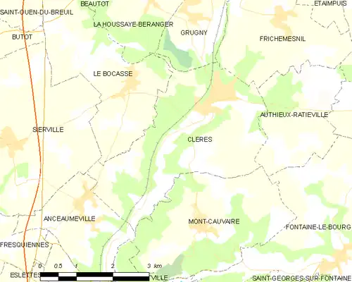 Detailkaart van de gemeente