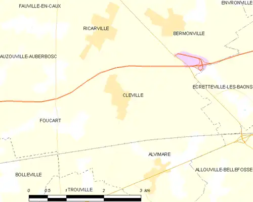 Detailkaart van de gemeente