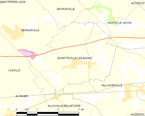 Detailkaart van de gemeente